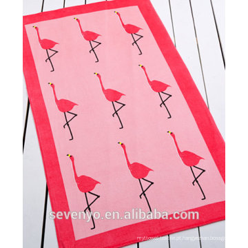 Flamingo reativa impressão 400gsm rosa Toalha de Praia 100% algodão BT-040